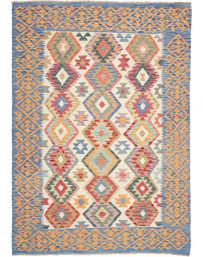 Tappeto Kilim Afghanistan marrone bianco 179x248