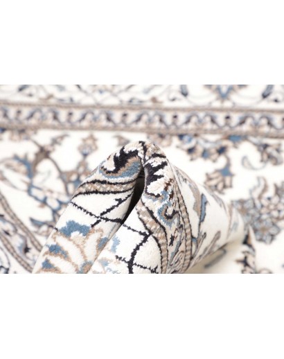 Tappeto Nain Kashmar Persia bianco azzurro 195x206