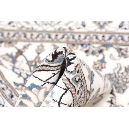 Tappeto Nain Kashmar Persia bianco azzurro 195x206