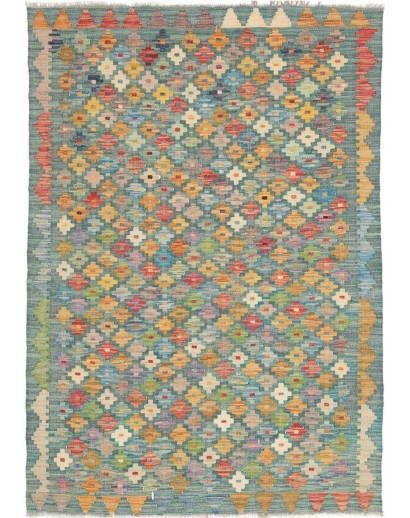Tappeto Kilim Afghanistan marrone bianco 102x148