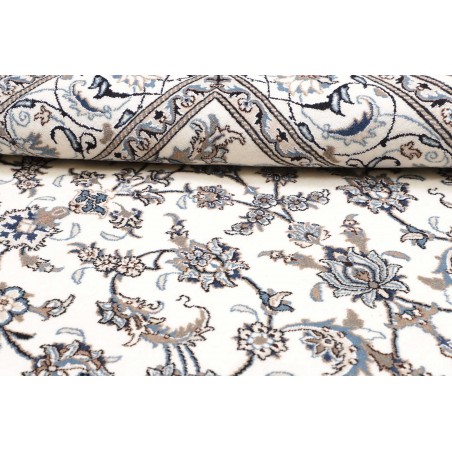 Tappeto Nain Kashmar Persia bianco azzurro 195x206