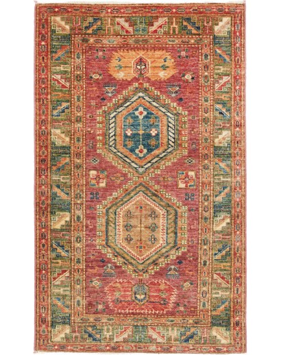 Tappeto Kazak Fine Pakistan rosso giallo 79x130