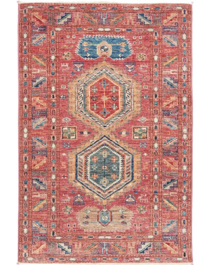 Tappeto Kazak Fine Pakistan marrone rosso 81x124