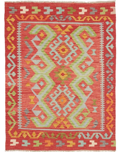 Tappeto Kilim Afghanistan rosso beige 102x138
