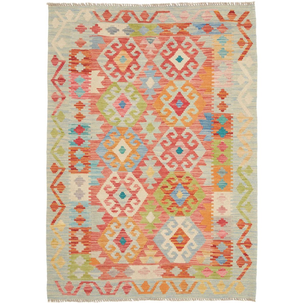Tappeto Kilim Afghanistan marrone rosso 109x150
