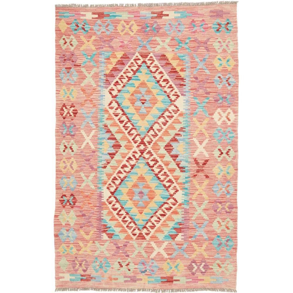 Tappeto Kilim Afghanistan marrone blu 100x152