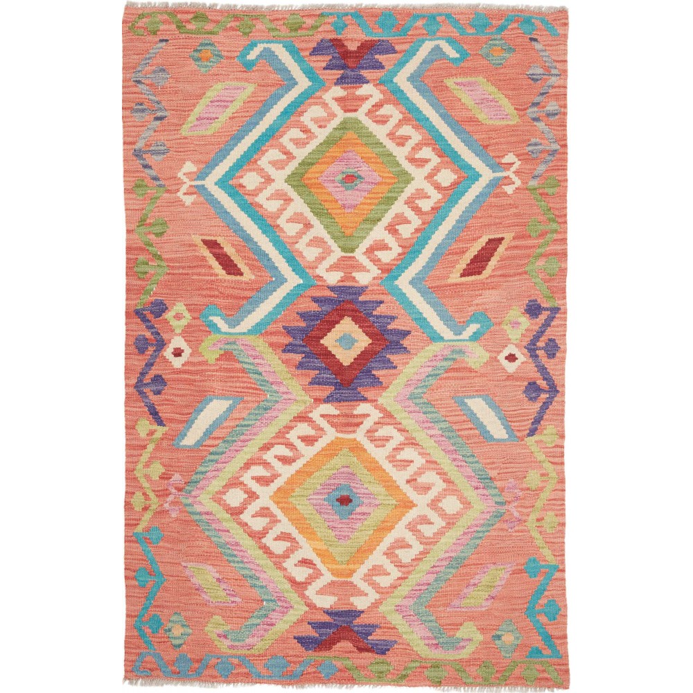 Tappeto Kilim Afghanistan marrone blu 101x156