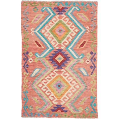 Tappeto Kilim Afghanistan marrone blu 101x156