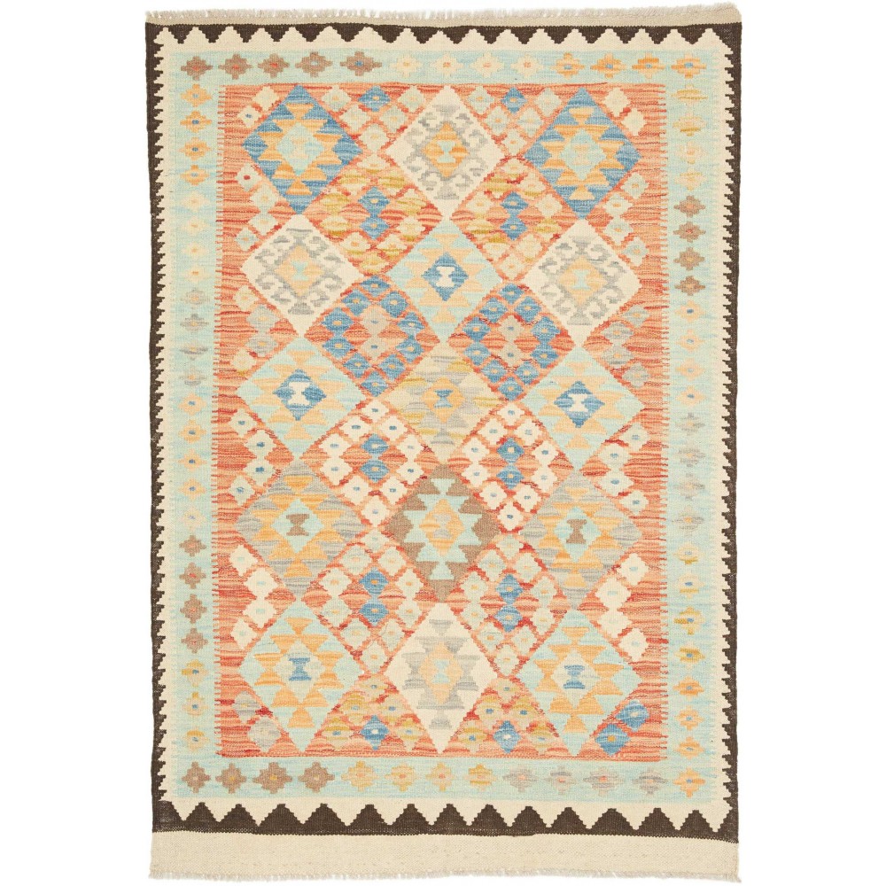Tappeto Kilim Afghanistan giallo verde 95x149