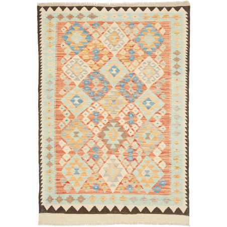 Tappeto Kilim Afghanistan giallo verde 95x149