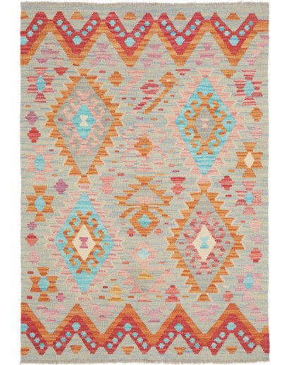 Tappeto Kilim Afghanistan marrone arancione 98x146