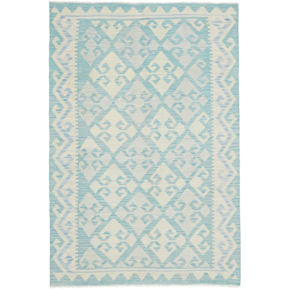 Tappeto Kilim Afghanistan bianco azzurro 99x149