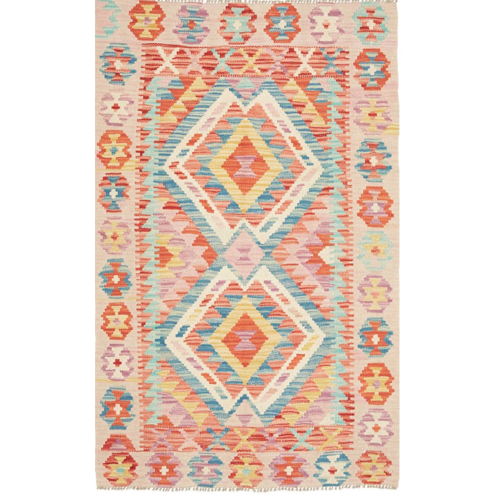 Tappeto Kilim Afghanistan beige grigio 101x156