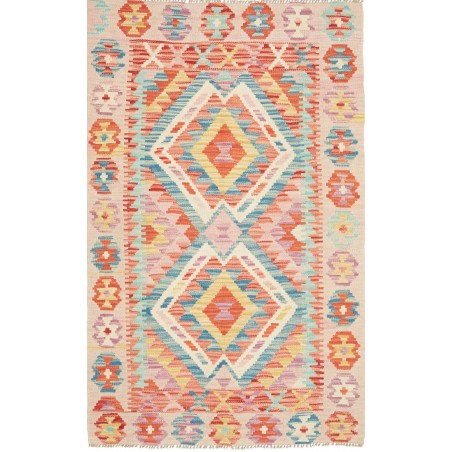 Tappeto Kilim Afghanistan beige grigio 101x156