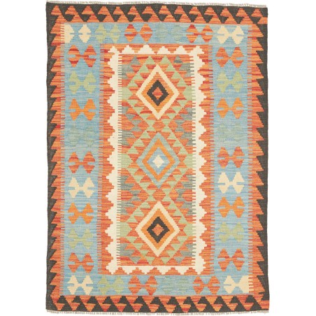 Tappeto Kilim Afghanistan marrone azzurro 104x146