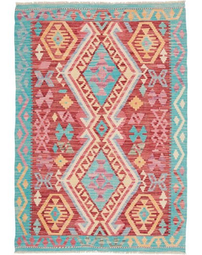 Tappeto Kilim Afghanistan beige blu 100x141