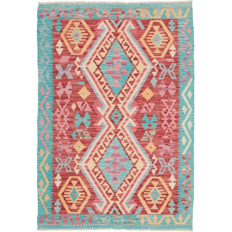 Tappeto Kilim Afghanistan beige blu 100x141