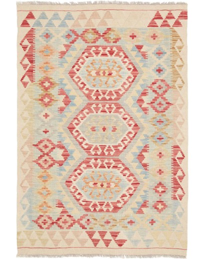 Tappeto Kilim Afghanistan giallo rosso 99x146