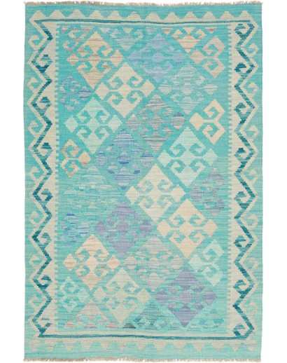 Tappeto Kilim Afghanistan azzurro 100x147