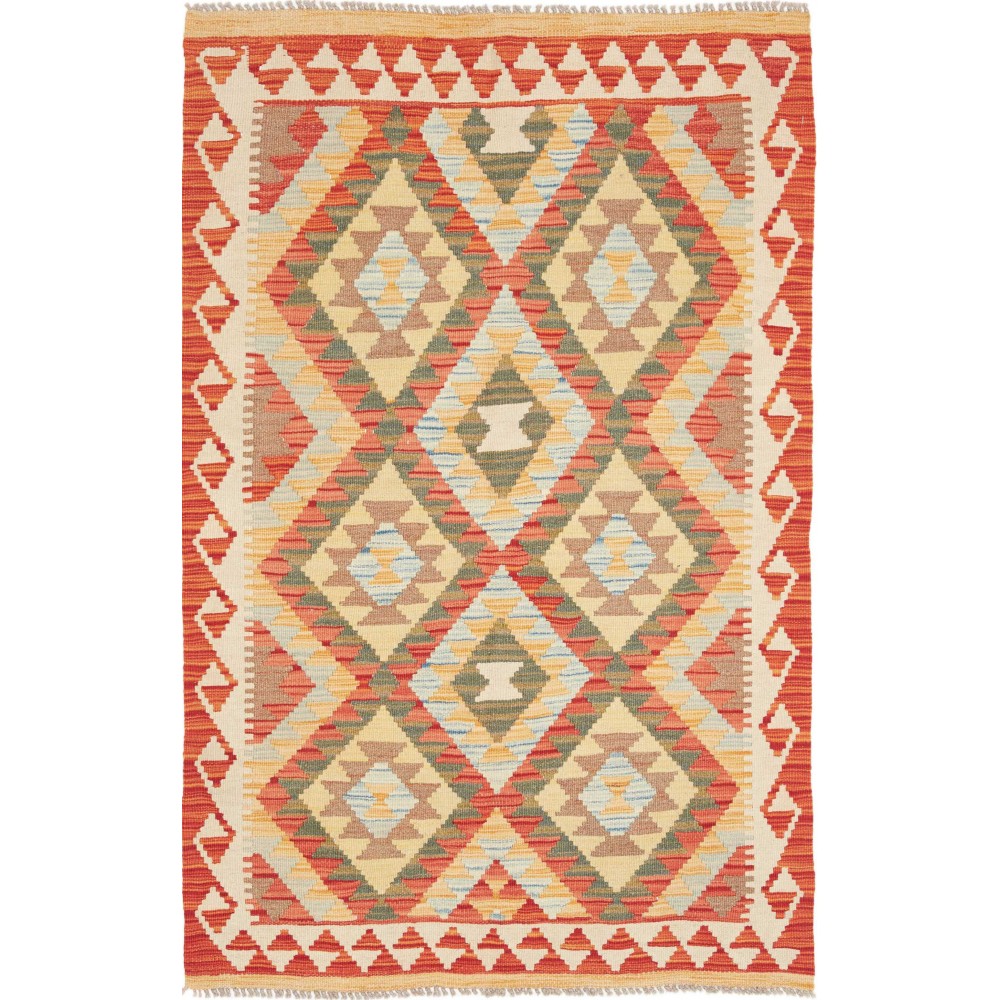 Tappeto Kilim Afghanistan marrone rosso 97x149