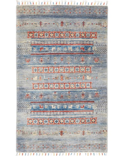 Tappeto Siva Pakistan azzurro marrone 82x122