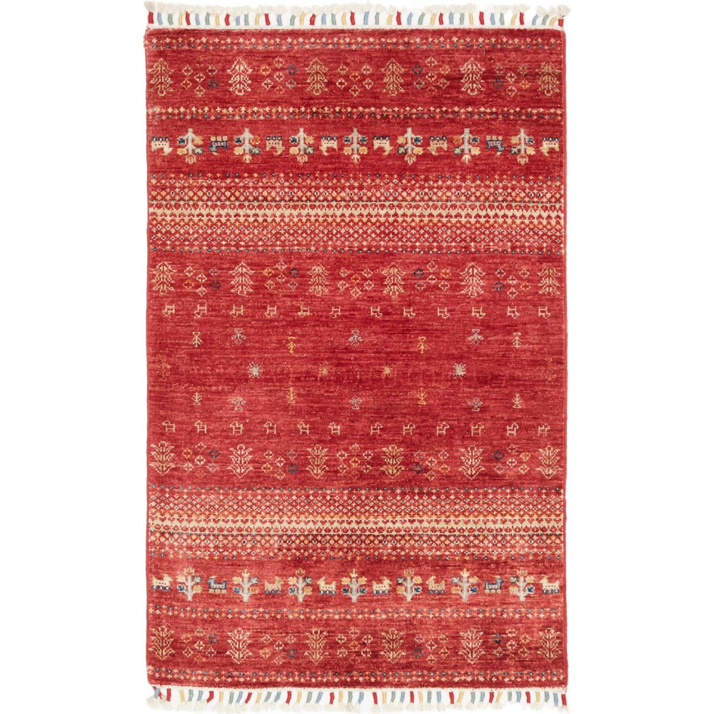 Tappeto Siva Pakistan marrone giallo 80x123