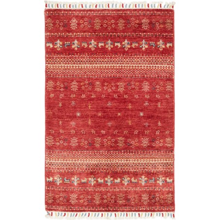 Tappeto Siva Pakistan marrone giallo 80x123