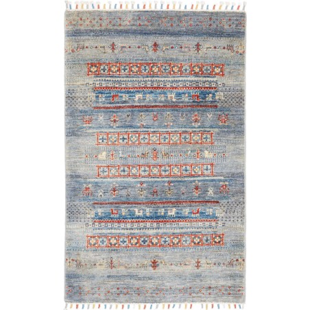Tappeto Siva Pakistan azzurro marrone 79x117