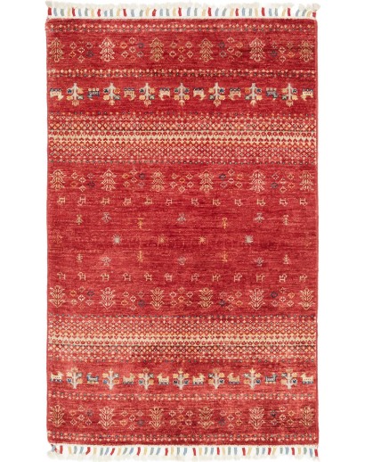 Tappeto Siva Pakistan marrone giallo 80x123