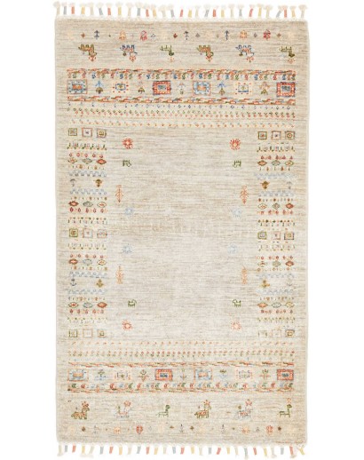 Tappeto Siva Pakistan bianco marrone 77x128