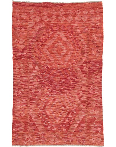 Tappeto Kilim Afghanistan rosso arancione 93x147