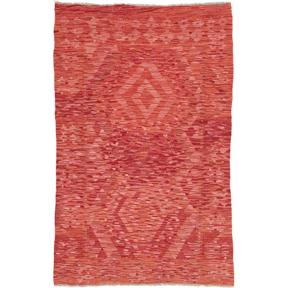 Tappeto Kilim Afghanistan rosso arancione 93x147