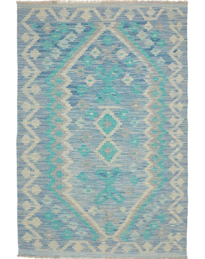 Tappeto Kilim Afghanistan azzurro 102x152