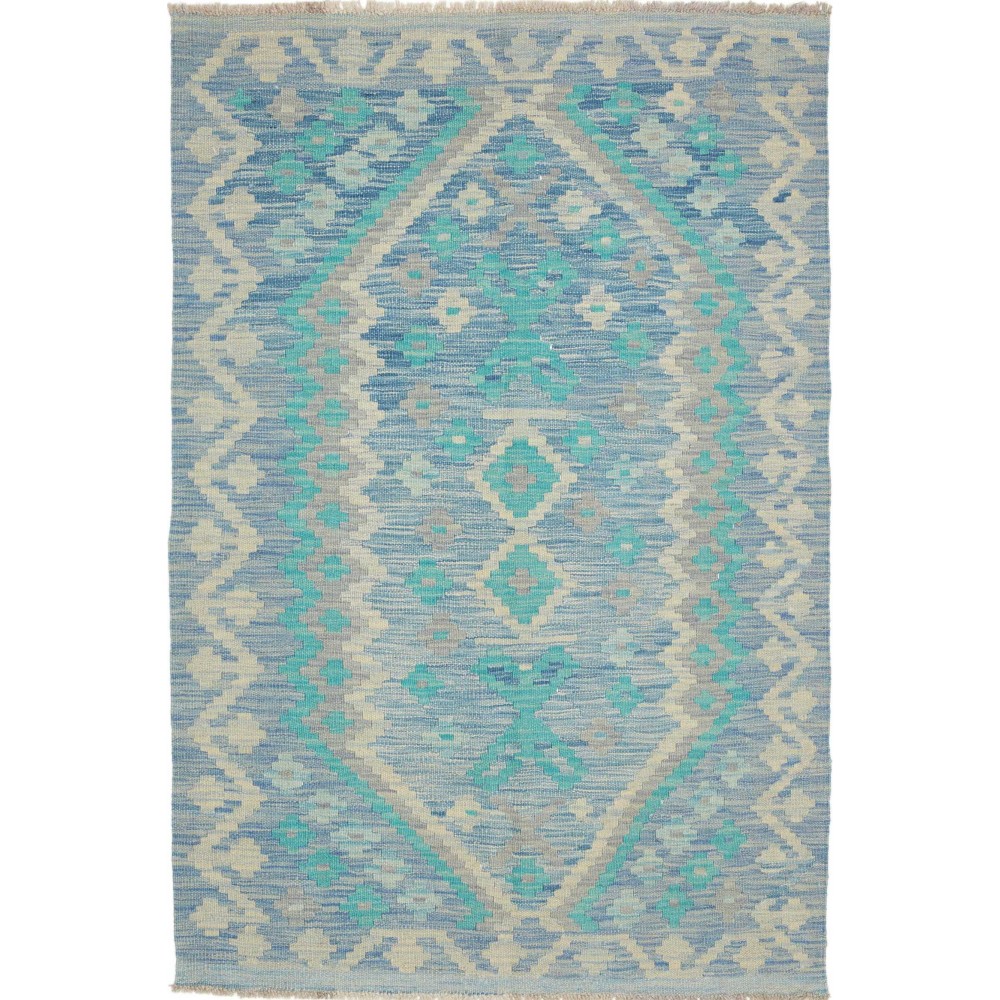 Tappeto Kilim Afghanistan azzurro 102x152