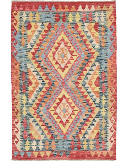 Tappeto Kilim Afghanistan marrone grigio 100x149