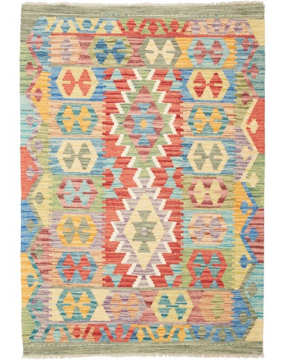 Tappeto Kilim Afghanistan marrone grigio 102x146