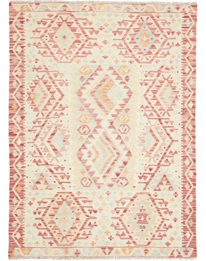 Tappeto Kilim Afghanistan giallo bianco 109x146
