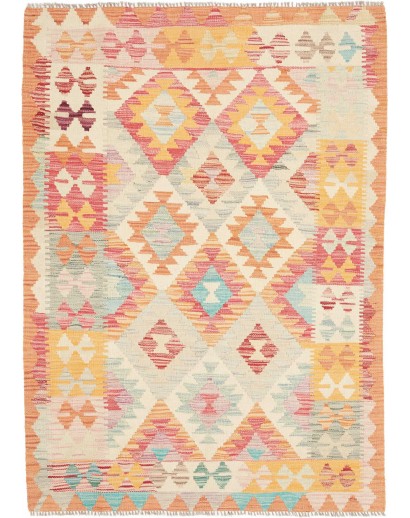 Tappeto Kilim Afghanistan giallo arancione 105x146