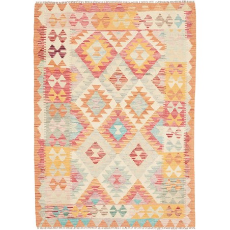 Tappeto Kilim Afghanistan giallo arancione 105x146