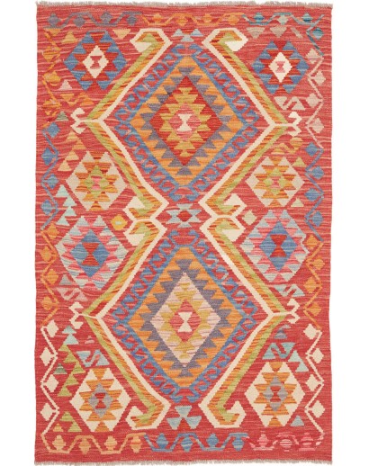 Tappeto Kilim Afghanistan rosso 101x158