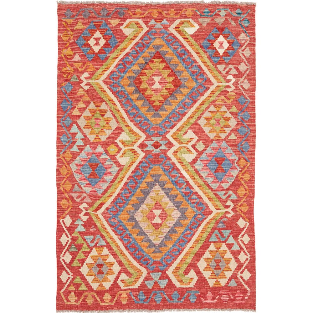 Tappeto Kilim Afghanistan rosso 101x158