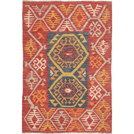 Tappeto Kilim Afghanistan rosso grigio 101x150