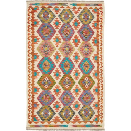 Tappeto Kilim Afghanistan marrone giallo 120x196
