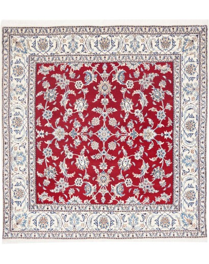 Tappeto Nain Kashmar Persia bianco grigio 197x204
