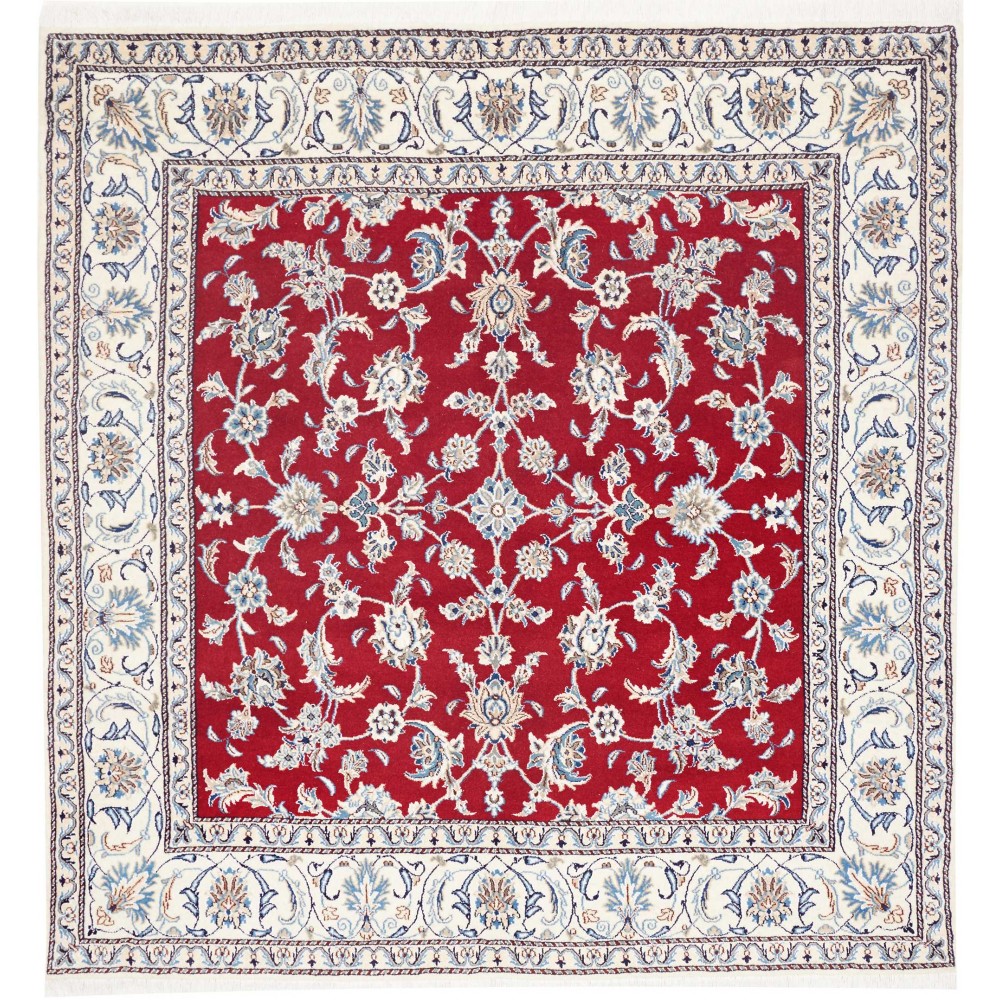 Tappeto Nain Kashmar Persia bianco grigio 197x204