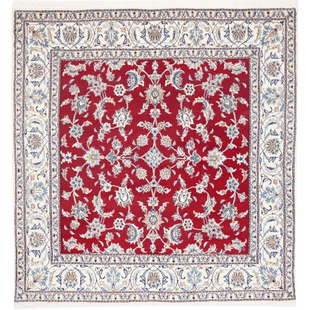 Tappeto Nain Kashmar Persia bianco grigio 197x204