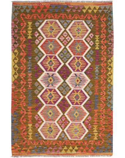 Tappeto Kilim Afghanistan marrone 121x185