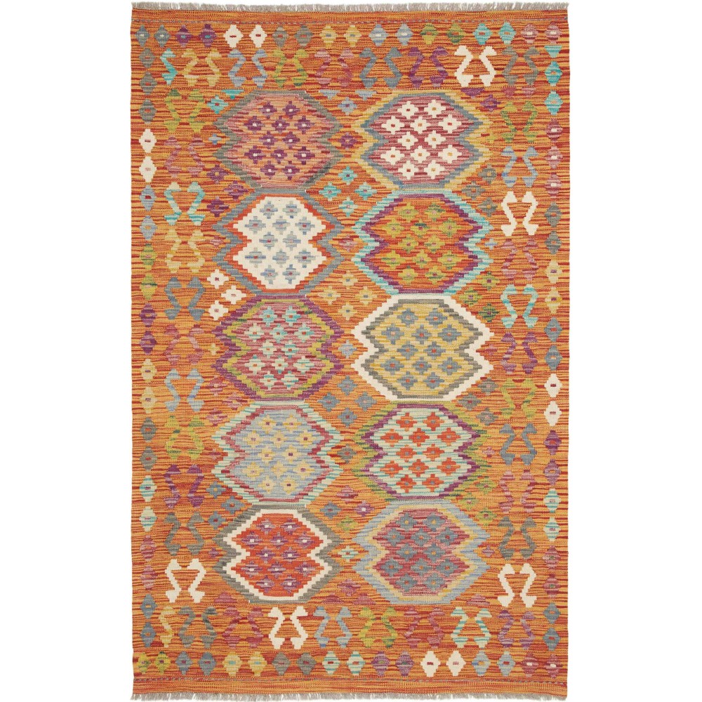 Tappeto Kilim Afghanistan arancione 125x196