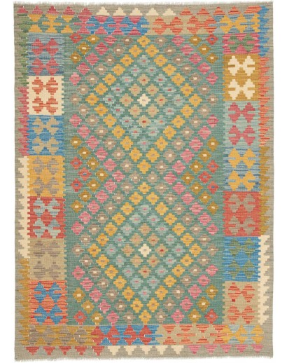 Tappeto Kilim Afghanistan marrone 132x178