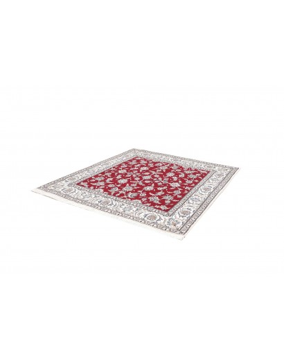 Tappeto Nain Kashmar Persia bianco grigio 197x204